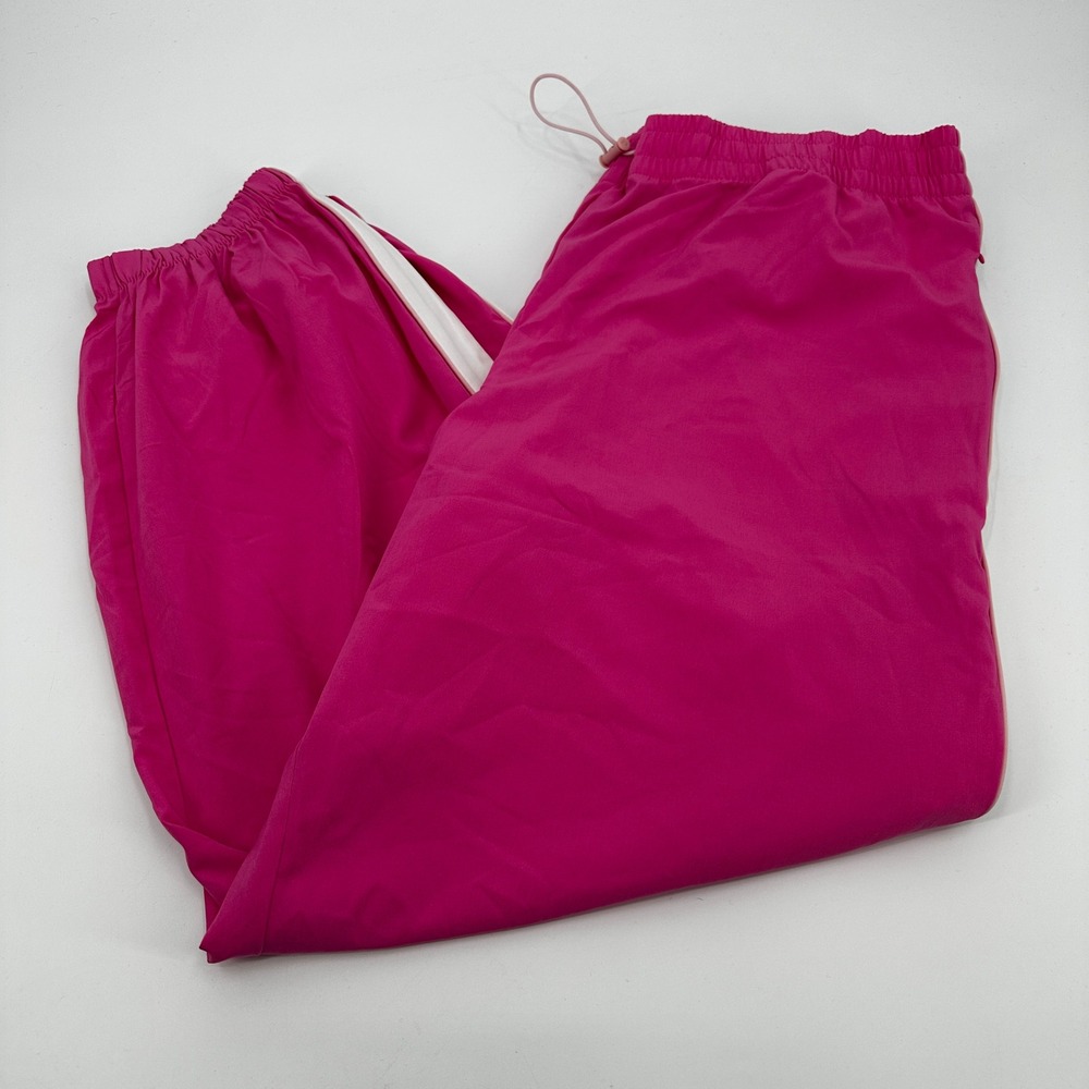 PINK Victoria's Secret XXL Gossip Pink Stripe Tech Woven Track Jogger Pants‎ NWT